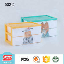 Hogar plástico de la caja del cajón del almacenamiento del gabinete de 2 capas para la venta al por mayor